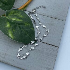 Stainless Steel Anklet With Dangling Hearts Ankle Bracelet